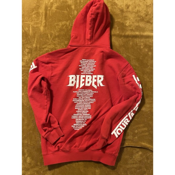 Justin Bieber Purpose‎ Tour Stadium Tour Concert Band Hoodie 2017 size Small - Picture 7 of 11